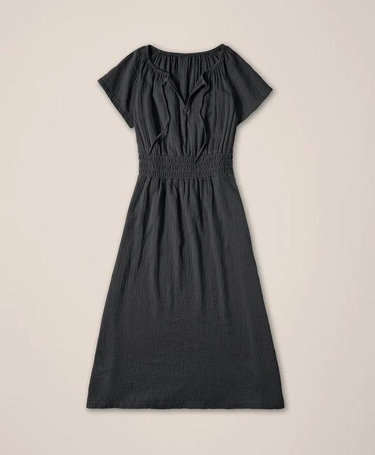 clearance coastal double gauze boho midi dress